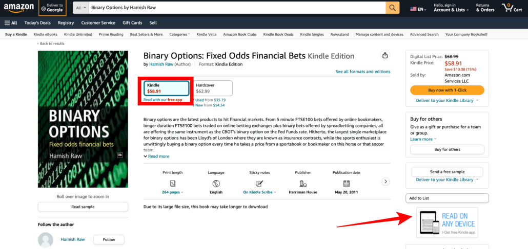 Binary options ebook on Amazon kindle