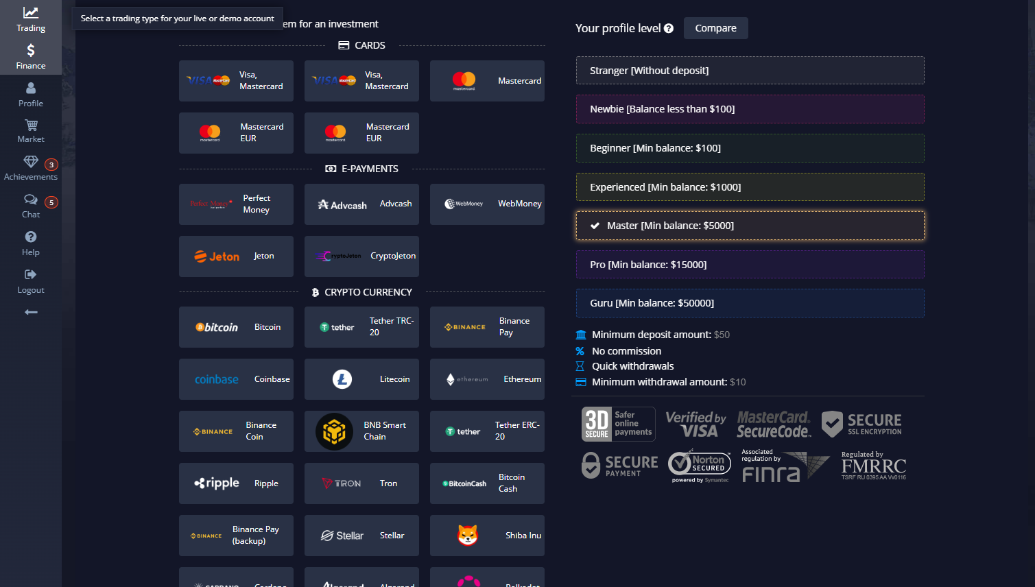pocket option deposit